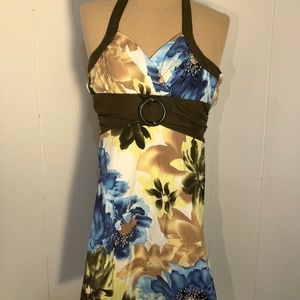 Womens Blue, Yellow Summer Dress. XS 14” Pit To Pit.